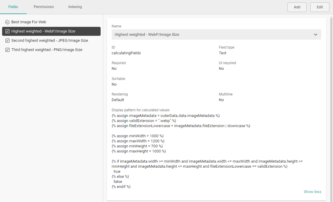 Example display pattern in Layer